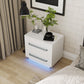 Modern High gloss UV Night Stand with 2 drawers & LED lights