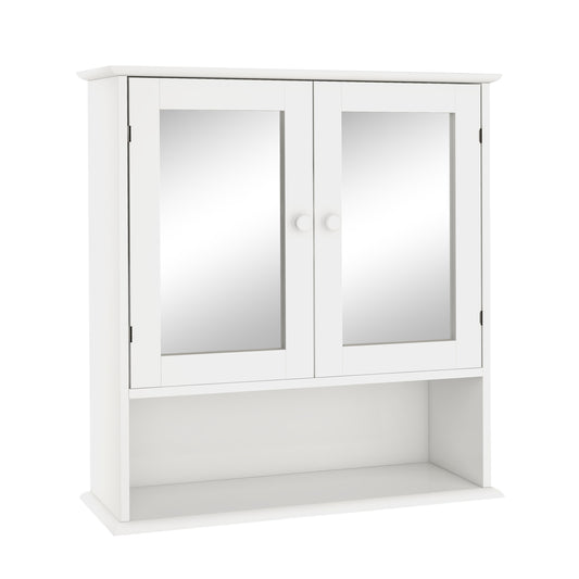Bathroom Wall Cabinet with Doule Mirror Doors and Shelvs