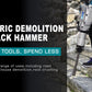 W 1900 BPM Electric Demolition Jack Hammer 1-1/8 Inch SDS-Hex Heavy Duty Concrete Pavement Breaker Drills Kit