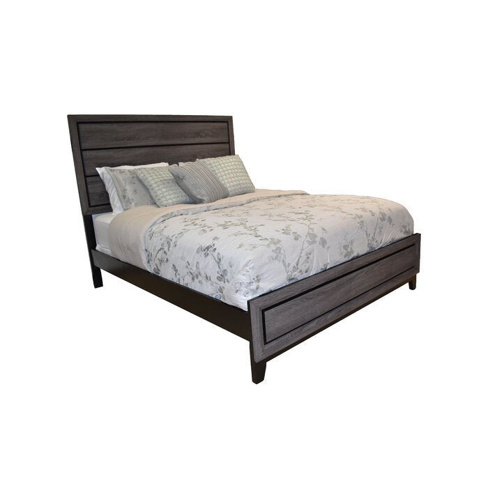 Sierra King 4 Pc Contemporary Bedroom Set Made with Wood in Gray