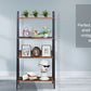 4-Tier Ladder Bookshelf Organizer, Rustic Brown Ladder Shelf for Home & Office, Wood Board & Metal Frame