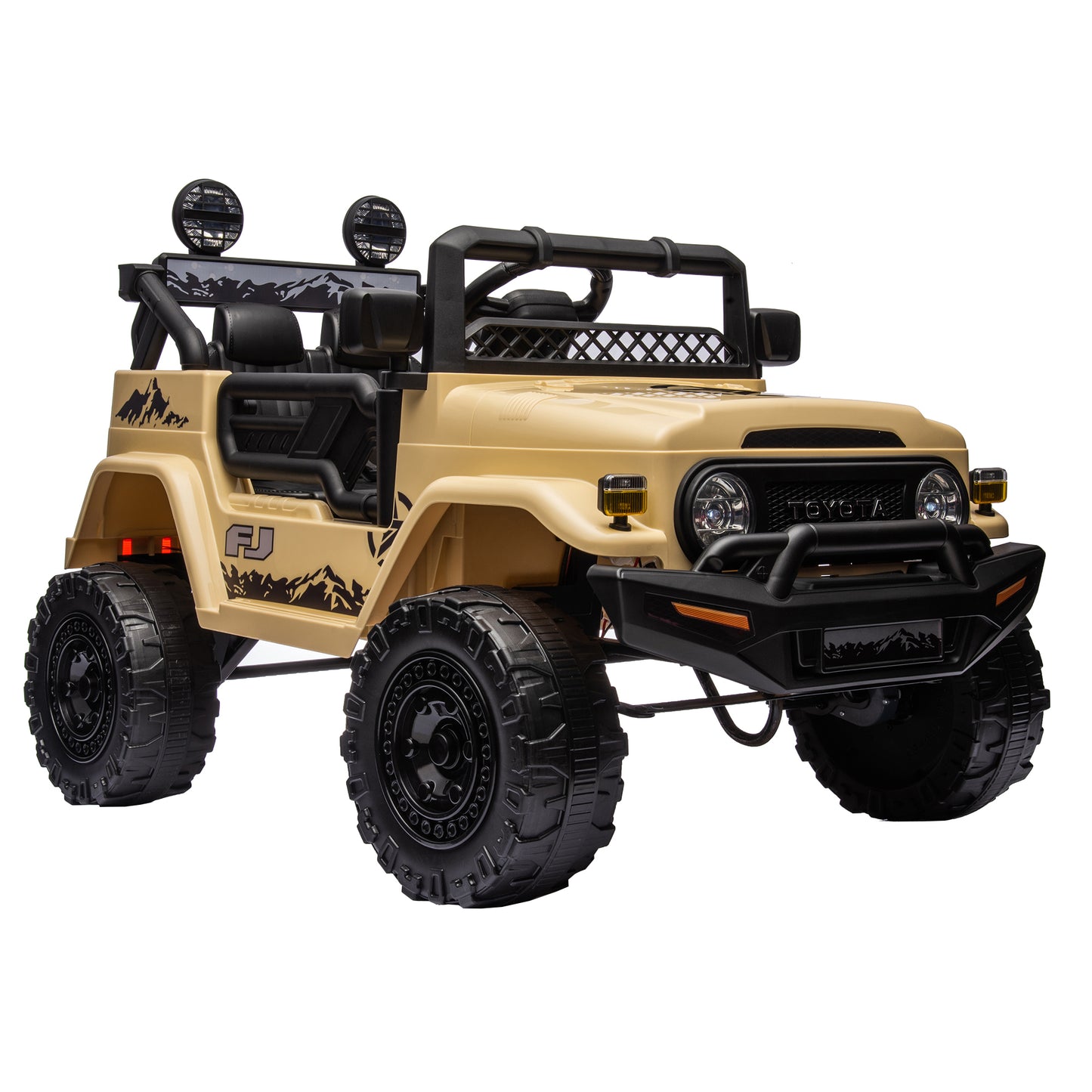 Licensed TOYOTA FJ Cruiser,12V Kids ride on car 2.4G W/Parents Remote Control,electric car for kids,Three speed adjustable,Power display, USB,MP3 ,Bluetooth,LED light,Three-point safety belt