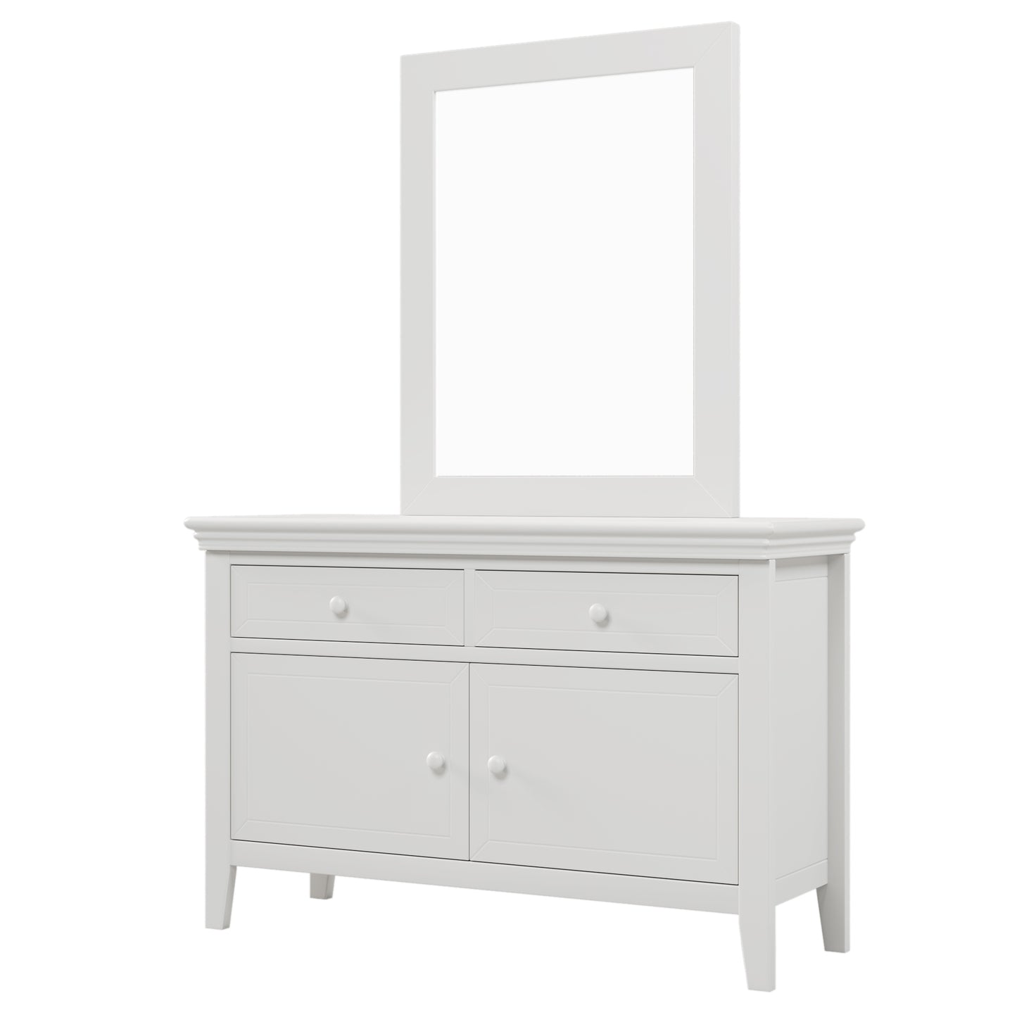 Traditional Concise Style White Solid Wood Dresser with Ample Storage Space Multiple Functions
Features