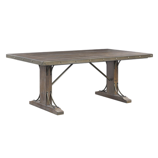 Raphaela Dining Table in Weathered Cherry Finish