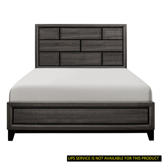 Modern Style Clean Line Design Gray Finish 1pc Queen Size Bed Contemporary Bedroom Furniture