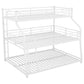 Twin XL/Full XL/Queen Triple Bunk Bed with Long and Short Ladder and Full-Length Guardrails, White