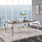 Fabiola Dining Table in Stainless Steel & Black Glass