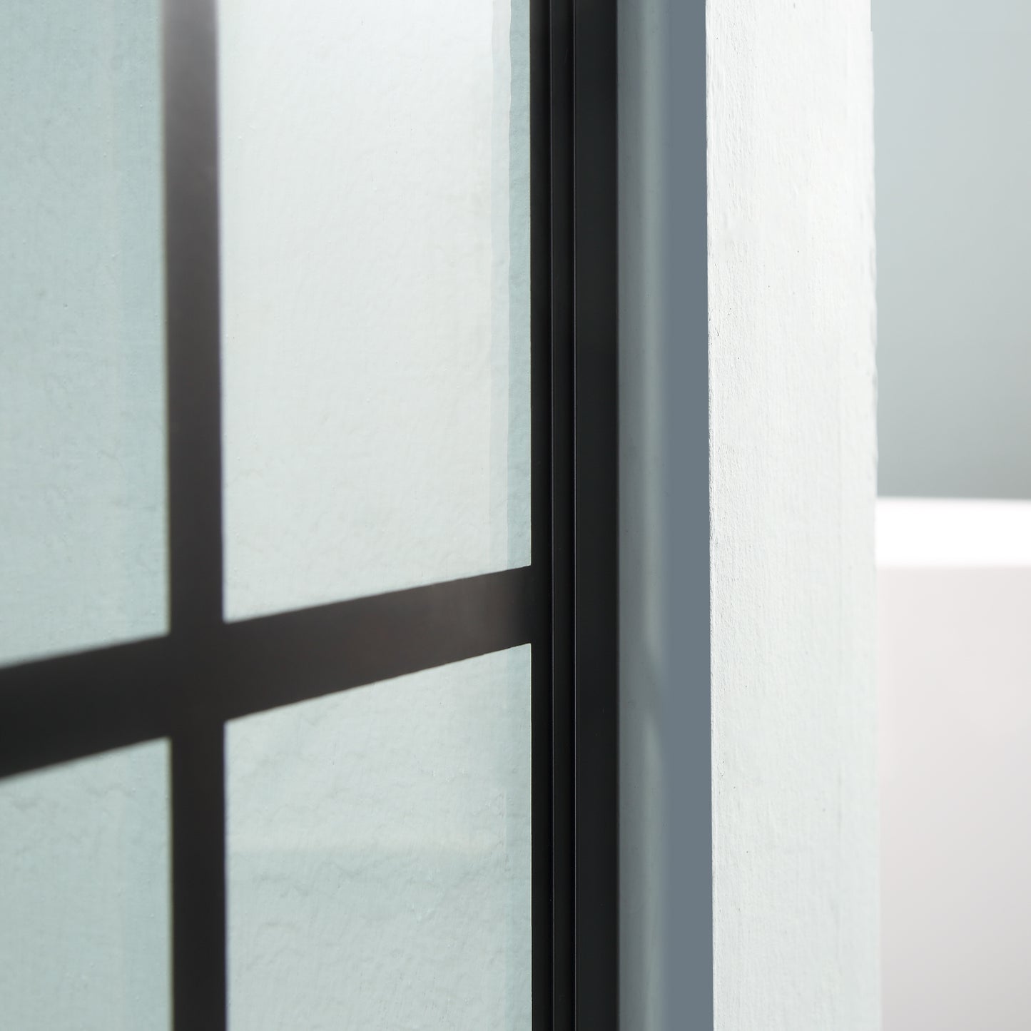 Shower Door 34" W x 72" H Single Panel Frameless Fixed Shower Door, Open Entry Design in Matte Black