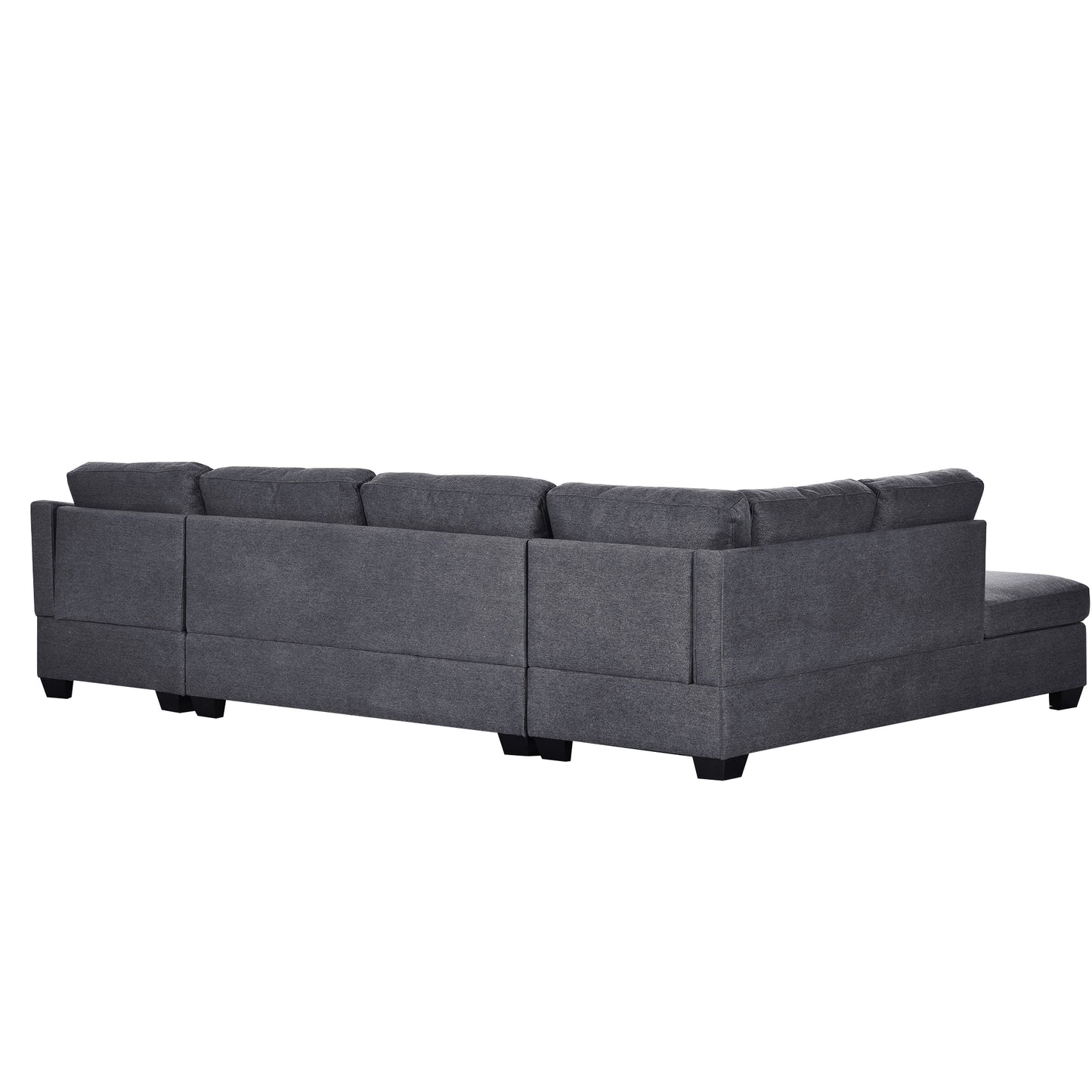 Modern Large U-Shape Sectional Sofa, Double Extra Wide Chaise Lounge Couch, Grey