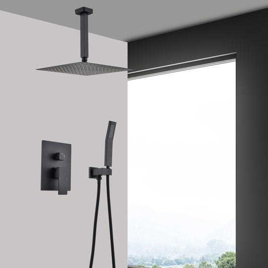 Ceiling Mounted Shower System Combo Set with Handheld and 16" Shower head