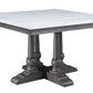 Yabeina Square Dining Table, Marble Top & Gray Oak Finish