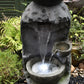 Indoor Outdoor  Floor standing Rack Water Fall Fountain with  White 6 LED Light for Patio Yard Garden Lawn