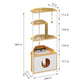 Corner Cat Tower, Cat Tree with Scratching Post, Cat Condo with Feeding Station and Climbing Platforms, Pet Furniture for Indoor Cats