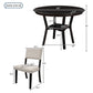 5-Piece Kitchen Dining Table Set Round Table with Bottom Shelf, 4 Upholstered Chairs for Dining Room (Espresso)