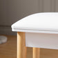 Wooden Vanity Stool Makeup Dressing Stool with PU Seat, White
