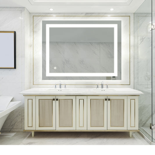 32x24 inch Bathroom Led Classy Vanity Mirror with High Lumen,Dimmable Touch,Wall Switch Control, Anti-Fog ,CRI 90 Adjustable 3000K-4500K-6000K ,IP54 Waterproof Energy saving Vertical & Horizontal