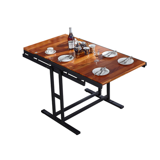 Conversion Solid wood table /shelf Wholesales folding table with convet shelf can be used as dining table or stand shelf