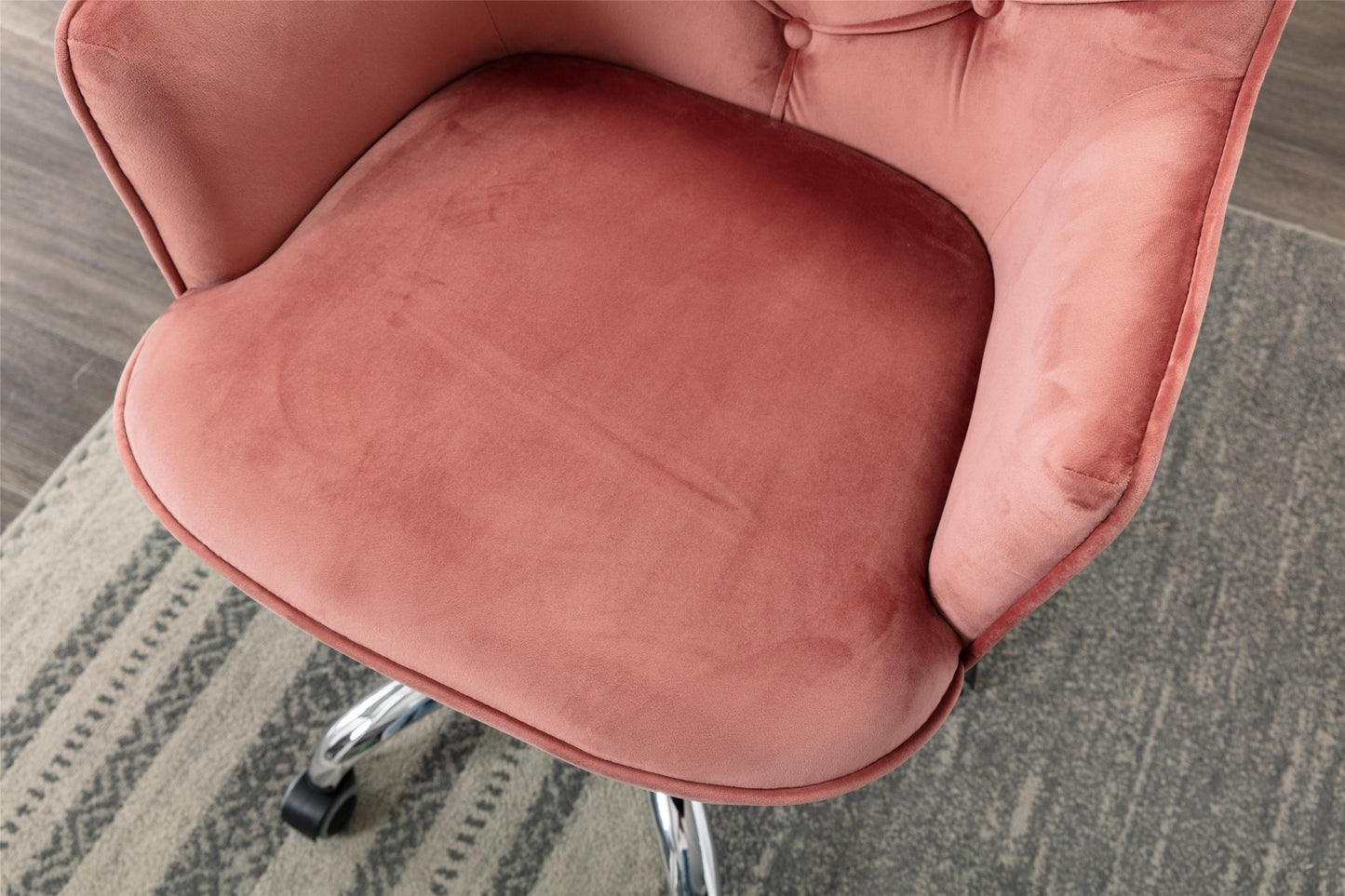 Velvet Swivel Shell Chair for Living Room, Office chair, Modern Leisure Arm Chair Bean red