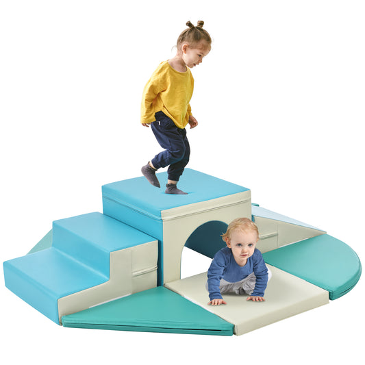 Soft Climb and Crawl Foam Playset 9 in 1 , Safe Soft Foam Nugget Block for Infants, Preschools, Toddlers, Kids Crawling and Climbing Indoor Active Play Structure