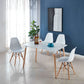 1 Table + 4 Chairs Chic Modern Dining Set for Home or Office, White