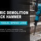 BPM Electric Demolition Jack Hammer 1-1/8 Inch SDS-Hex Heavy Duty Concrete Pavement Breaker Drills Kit