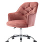 Velvet Swivel Shell Chair for Living Room, Office chair, Modern Leisure Arm Chair Bean red