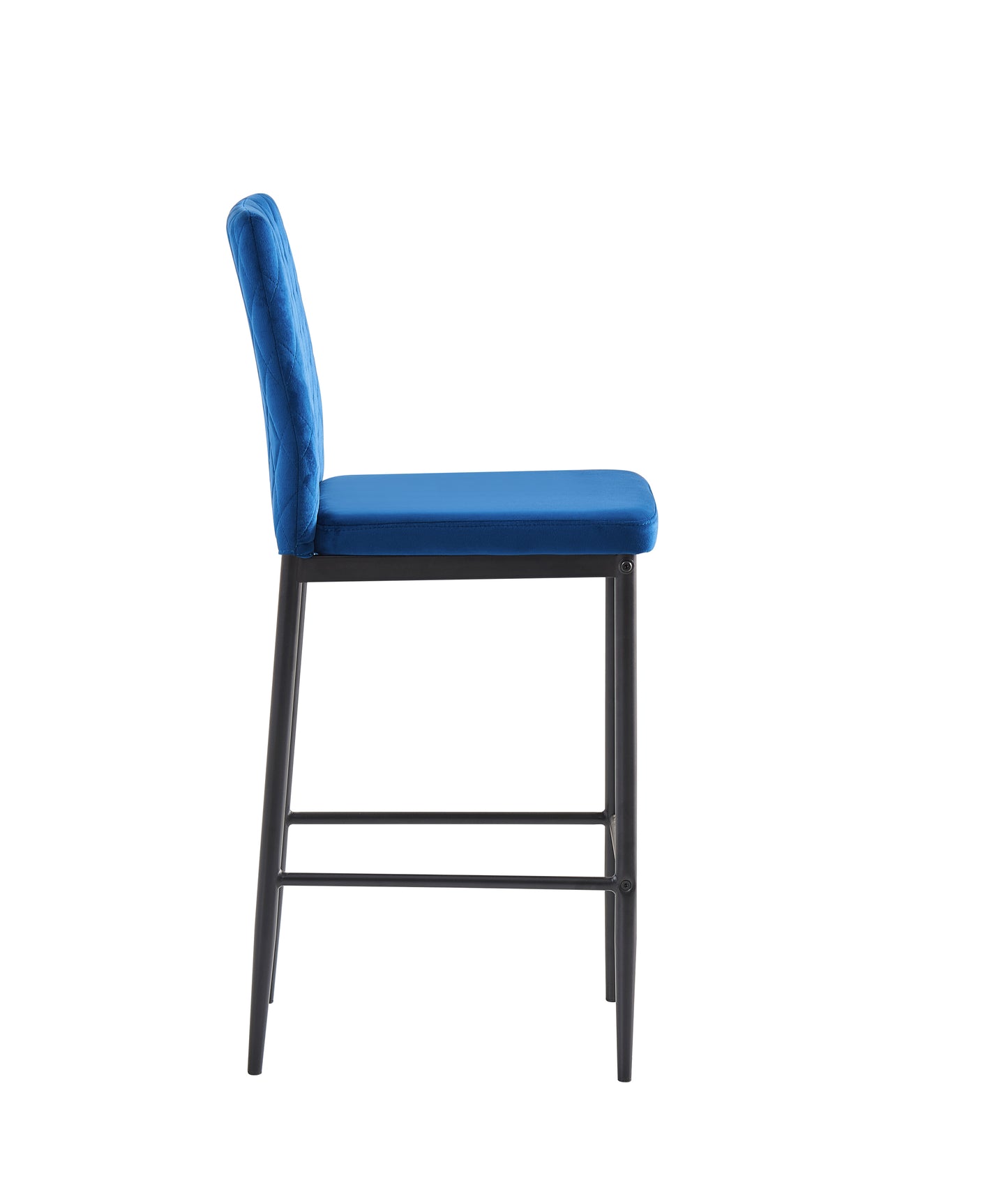 Blue bar stool, velvet stool, modern bar chair, bar stool with metal legs, kitchen stool, dining chair, 2-piece set