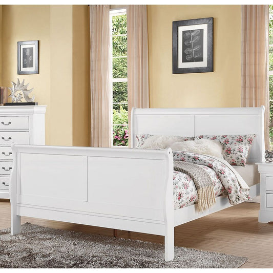 Louis Philippe III Queen Bed in White