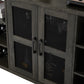 Industrial Wine Bar Cabinet, Liquor Storage Credenza, Sideboard with Wine Racks & Stemware Holder (Dark Grey, 55.12" W x 13.78"d x 30.31' ' h)
