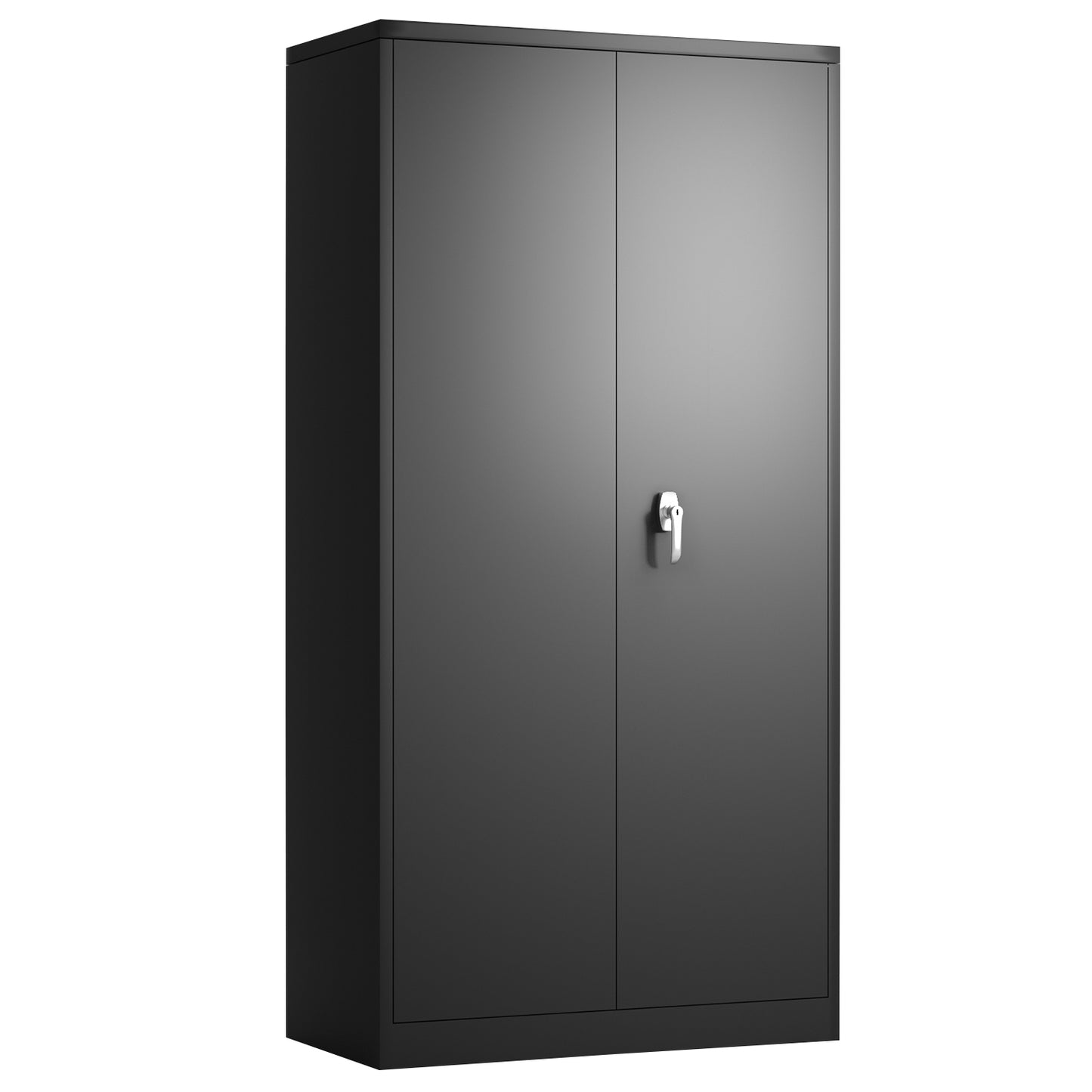 Metal Storage Cabinet,Steel Storage Cabinet with 2 Doors and 4 Adjustable Shelves,Black Metal Cabinet with Lock,72"Tall Steel Utility Cabinets for Storage Office,Garage,Home, Classroom, Shop