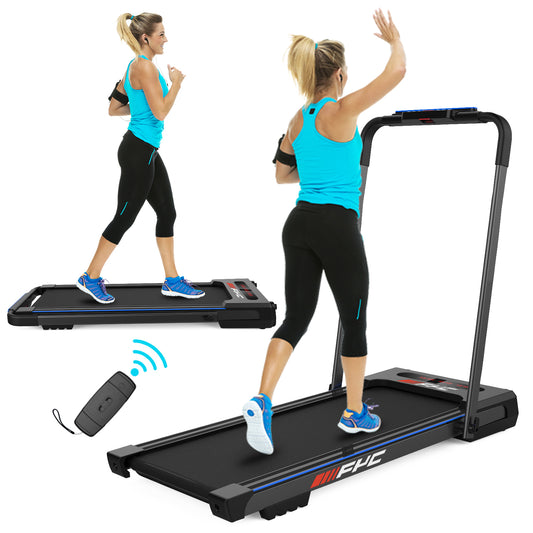 Under Desk Treadmill - 2 in 1 Folding Treadmill for Home 2.5 HP, Installation-Free Foldable Treadmill Compact Electric Running Machine, Remote Control & LED Display Walking Running Jogging for Hom