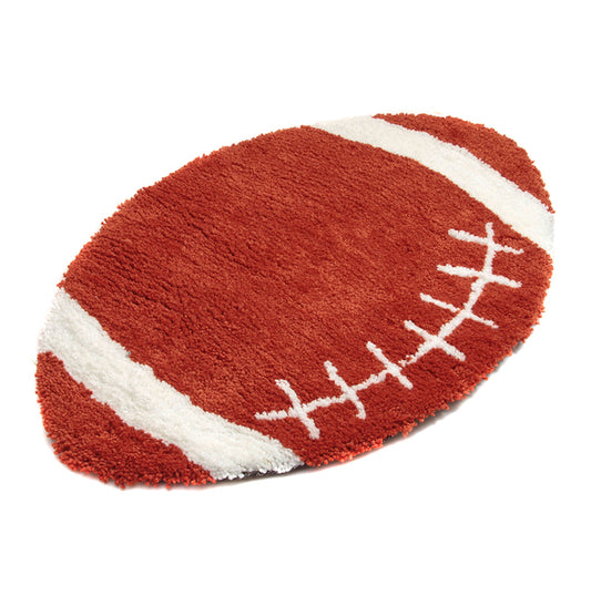 " Sports Theme" Shaped Hand Tufted Extra Soft Shag Area Rug (36-in Diameter)