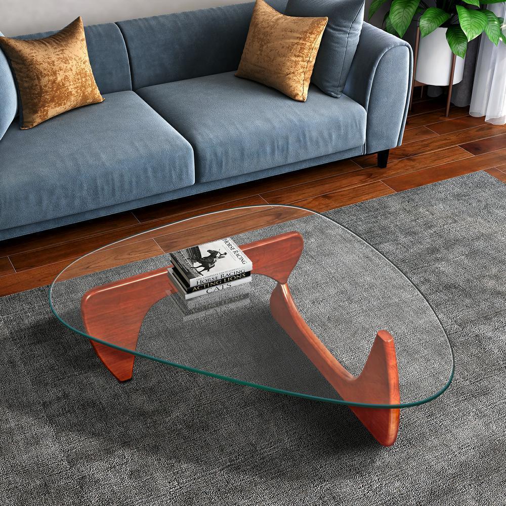 CHERRY Triangle coffee table Wood Base for living room