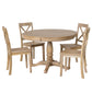 Modern Dining Table Set for 4, Round Table and 4 Kitchen Room Chairs, 5 Piece Kitchen Table Set for Dining Room, Dinette, Breakfast Nook, Natural Wood Wash