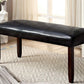 1pc Bench Only Dark Cherry And Espresso Padded Leatherette Upholstered Seat Solid wood Kitchen Dining Room Furniture