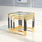 Modern End Table Stainless Steel And Acrylic Frame With Clear Glass
