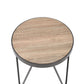 Bage End Table in Weathered Gray Oak & Metal