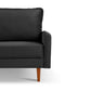 57.1" Upholstered Velvet Sofa Couch, Modern Craftsmanship Seat with 3-Seater Cushions & Track Square Armrest - Black