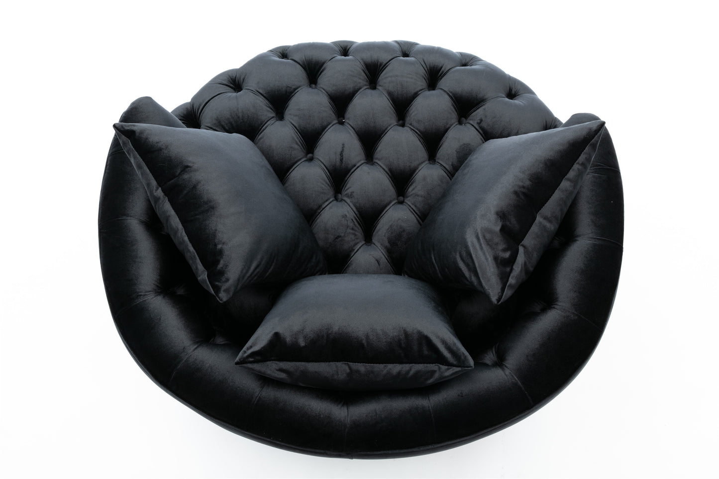 Modern Akili swivel accent chair barrel chair for hotel living room / Modern leisure chair Black