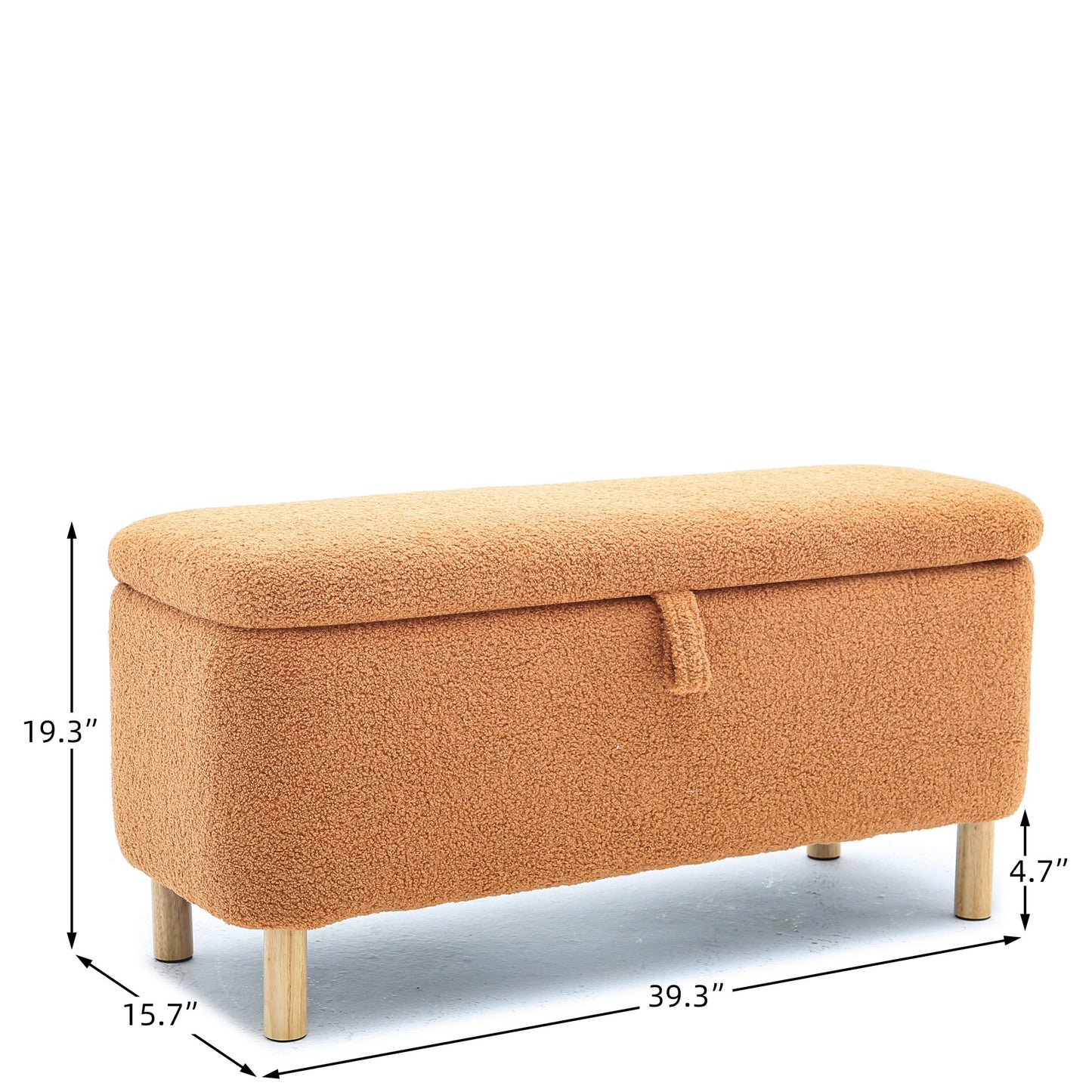 Basics Upholstered Storage Ottoman and Entryway Bench BROWN