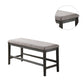 High Bench With Upholstered Cushion, Grey