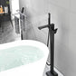 Freestanding Bathtub Faucet Tub Filler Matte Black Floor Mount Bathroom Faucets Brass Single Handle with Hand Shower