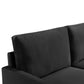 57.1" Modern Decor Upholstered Sofa Furniture, Wide Velvet Fabric Loveseat Couch, Solid Wooden Frame with Padded Cushion - Black