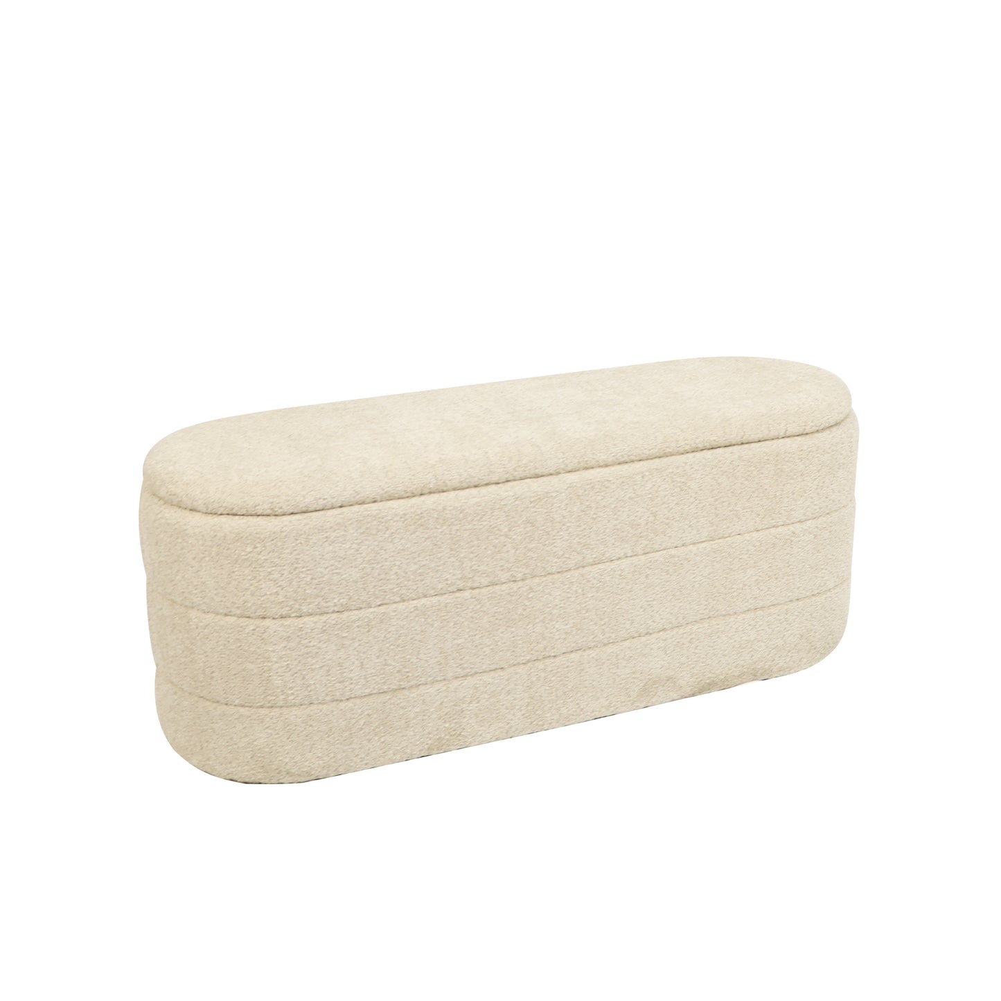 Faux Shearling Fabric Storage Bench With Storage Space BBS-467