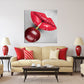 " Cherry Lips" Acrylic Wall Art (40" H X 40" W)