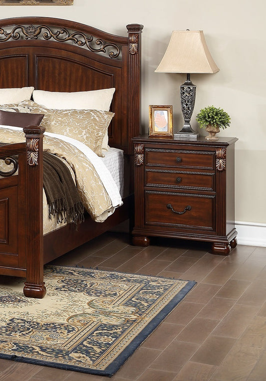 Bedroom Furniture Traditional Look Unique Wooden Nightstand Drawers Bed Side Table Cherry