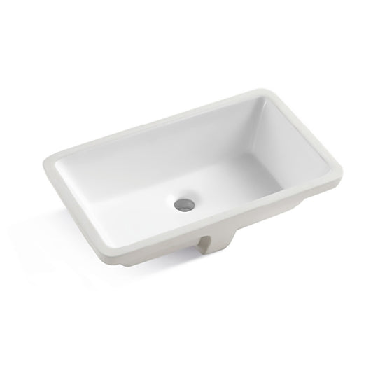 Ceramic Rectangular Undermount Bathroom Sink with Overflow