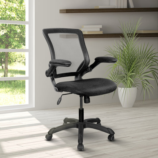Mesh Task Office Chair with Flip-Up Arms, Black