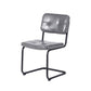 Ligth grey modern simple style dining chair PU leather black metal pipe dining room furniture chair set of 2