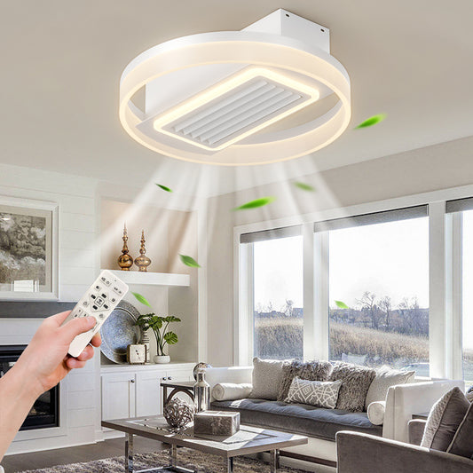 20inch Modern Leafless Ceiling Fan with Remote Control Removable and Washable, Reversible Motor